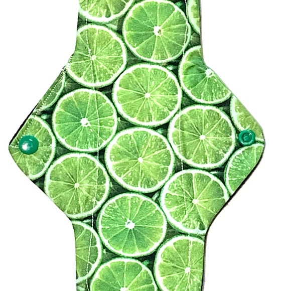 Six Heavy Plus Menstrual Pads in Fruits Ptint, Made in Canada Cloth Pad Set. - Picture 5 of 8